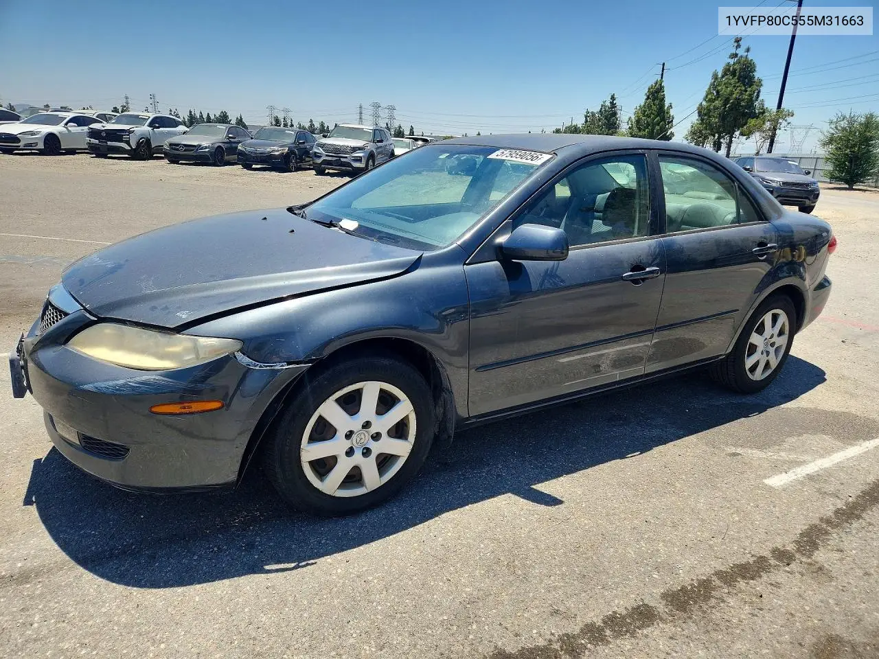 2005 Mazda 6 I VIN: 1YVFP80C555M31663 Lot: 57959056