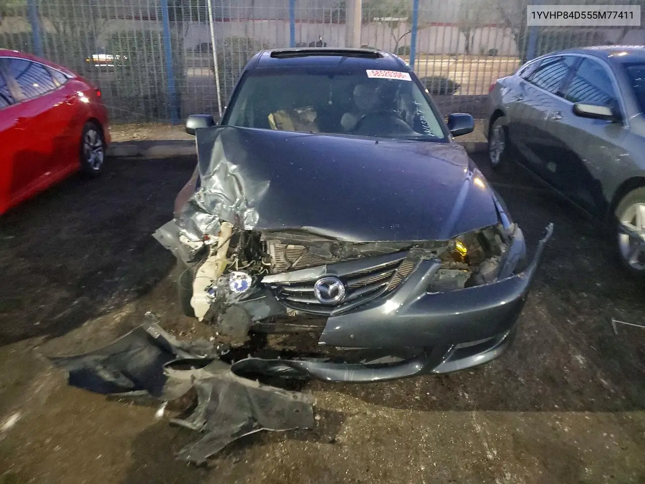 2005 Mazda 6 S VIN: 1YVHP84D555M77411 Lot: 58520306