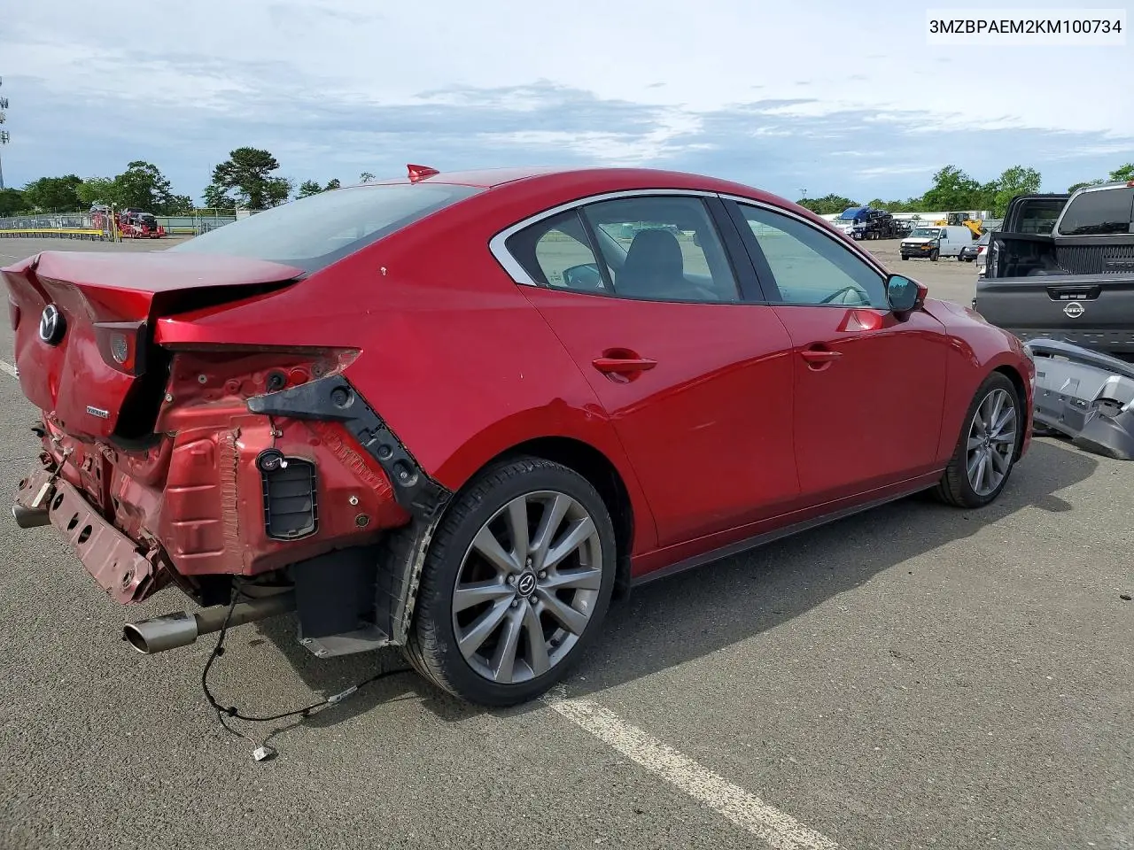 2019 Mazda 3 Premium VIN: 3MZBPAEM2KM100734 Lot: 57653006
