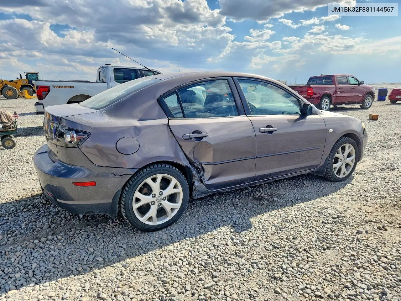 2008 Mazda 3 I VIN: JM1BK32F881144567 Lot: 61923626