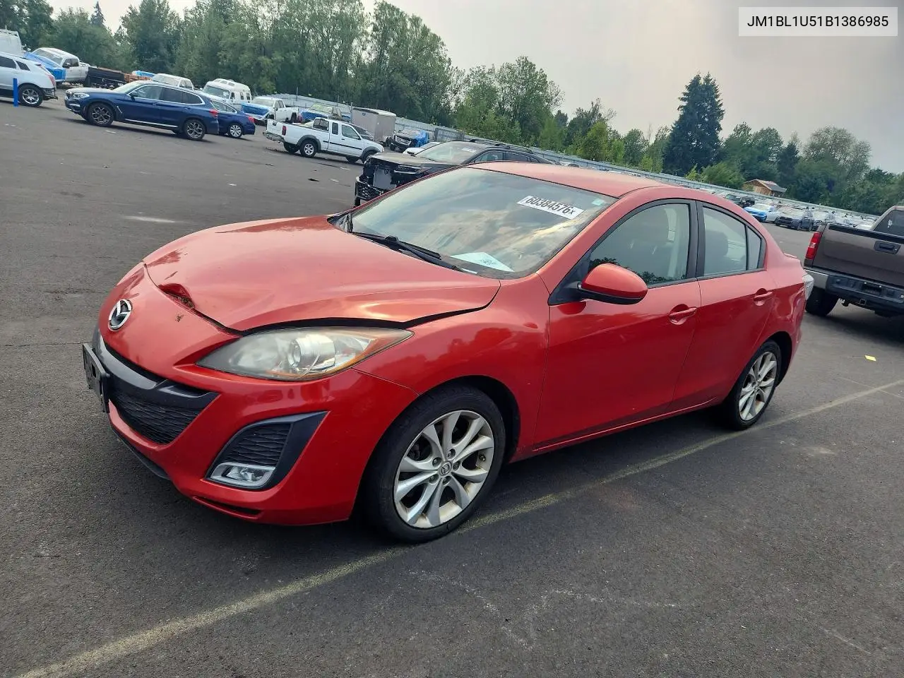 2011 Mazda 3 S VIN: JM1BL1U51B1386985 Lot: 60384576