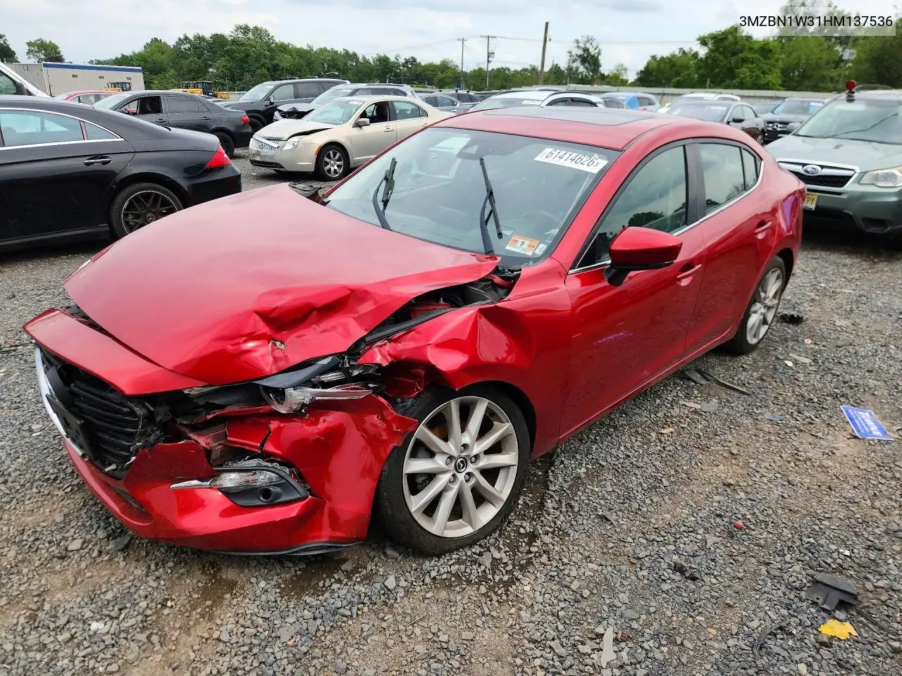 2017 Mazda 3 Grand Touring VIN: 3MZBN1W31HM137536 Lot: 61414626