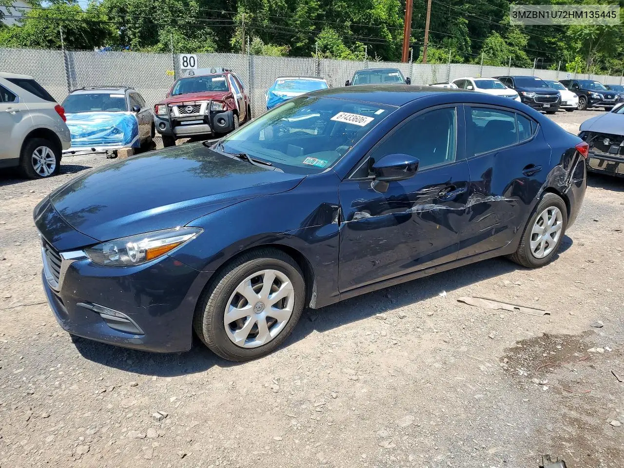 2017 Mazda 3 Sport VIN: 3MZBN1U72HM135445 Lot: 61433606