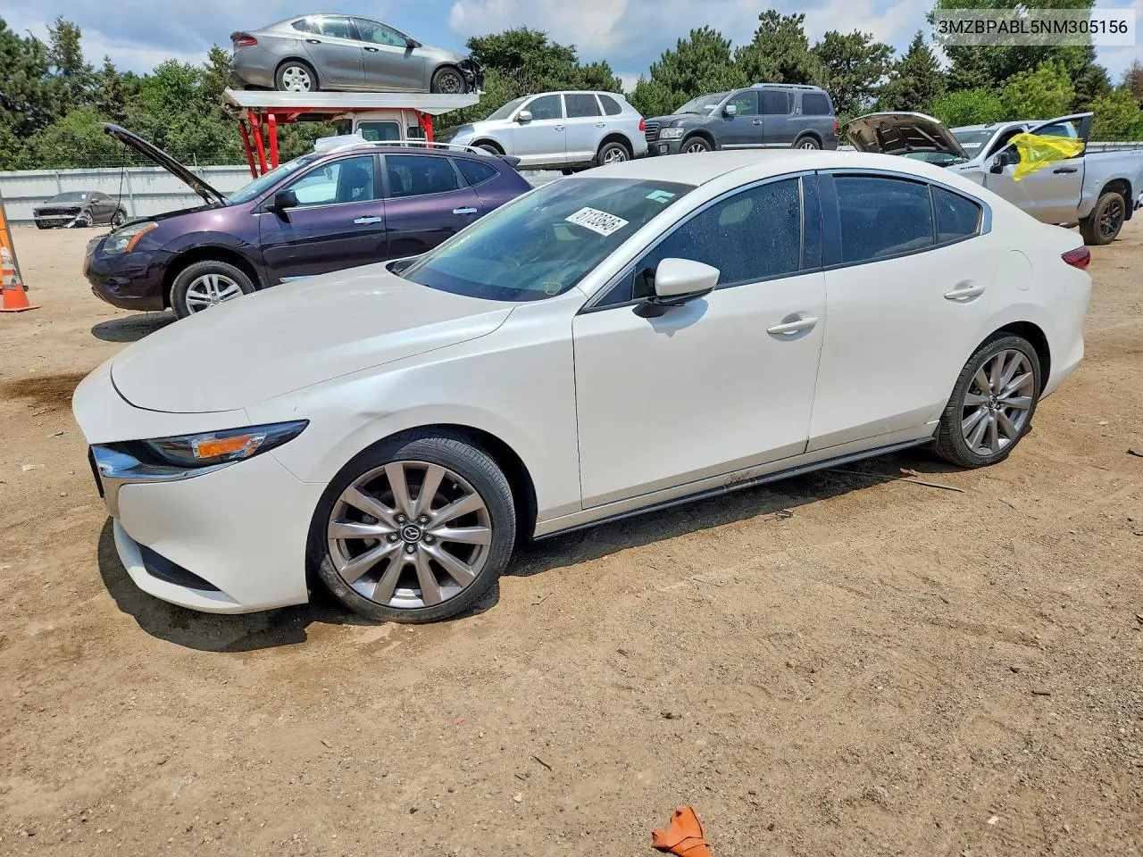 2022 Mazda 3 Select VIN: 3MZBPABL5NM305156 Lot: 61133646