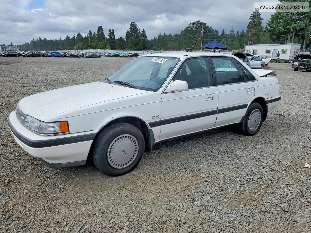 1992 Mazda 626 Dx/Lx VIN: 1YVGD22BXN5202541 Lot: 85607615