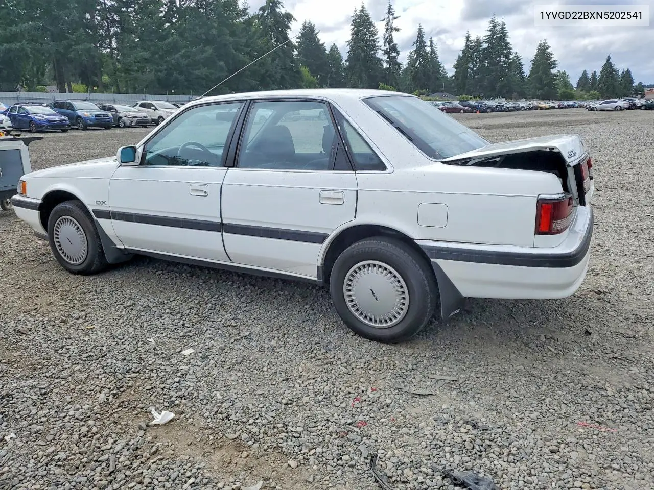 1992 Mazda 626 Dx/Lx VIN: 1YVGD22BXN5202541 Lot: 85607615