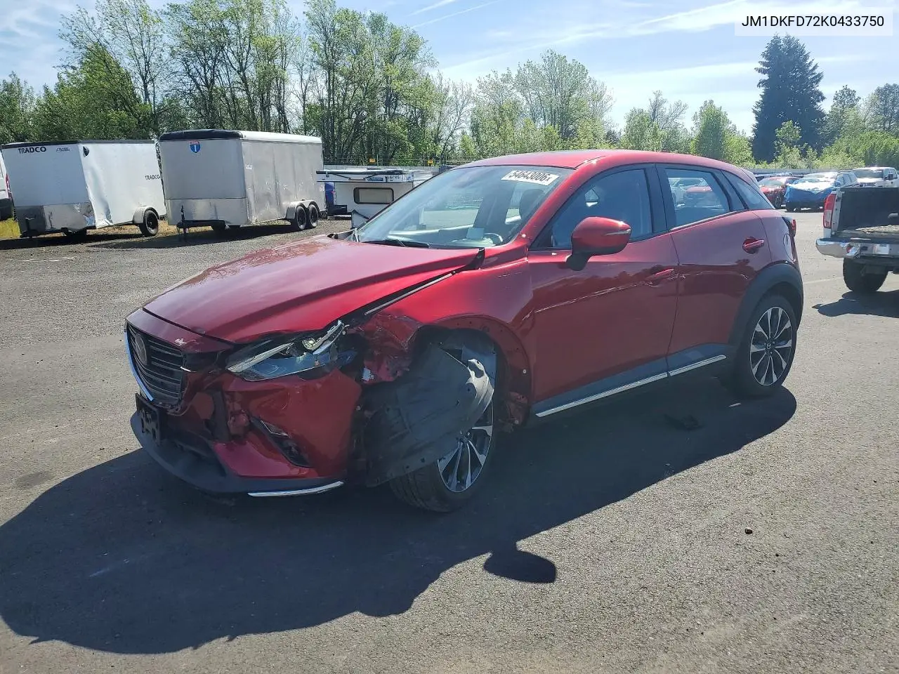 2019 Mazda Cx-3 Grand Touring VIN: JM1DKFD72K0433750 Lot: 54643006