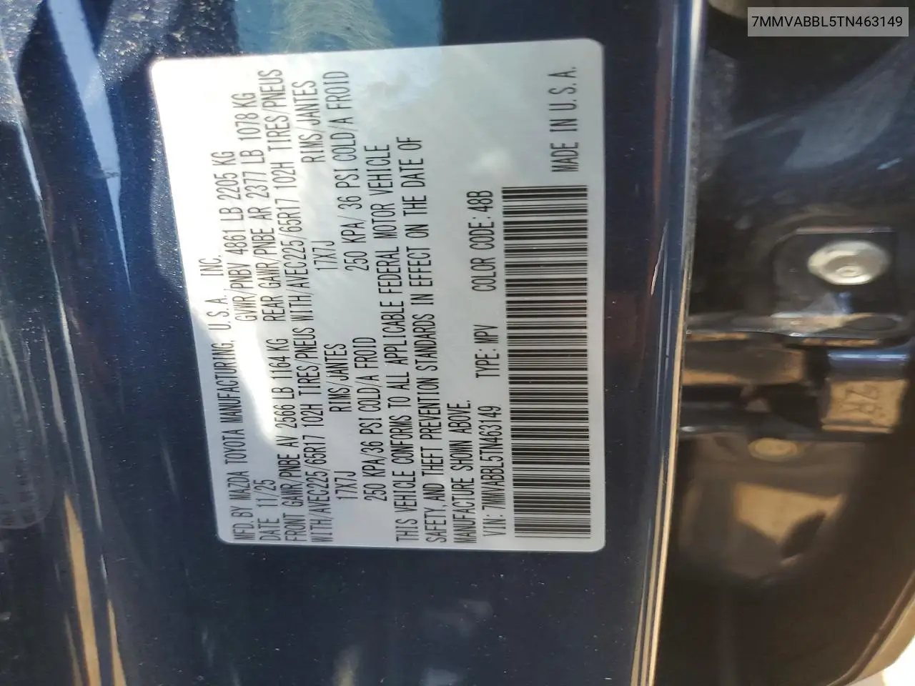 2026 Mazda Cx-50 Preferred VIN: 7MMVABBL5TN463149 Lot: 58982766
