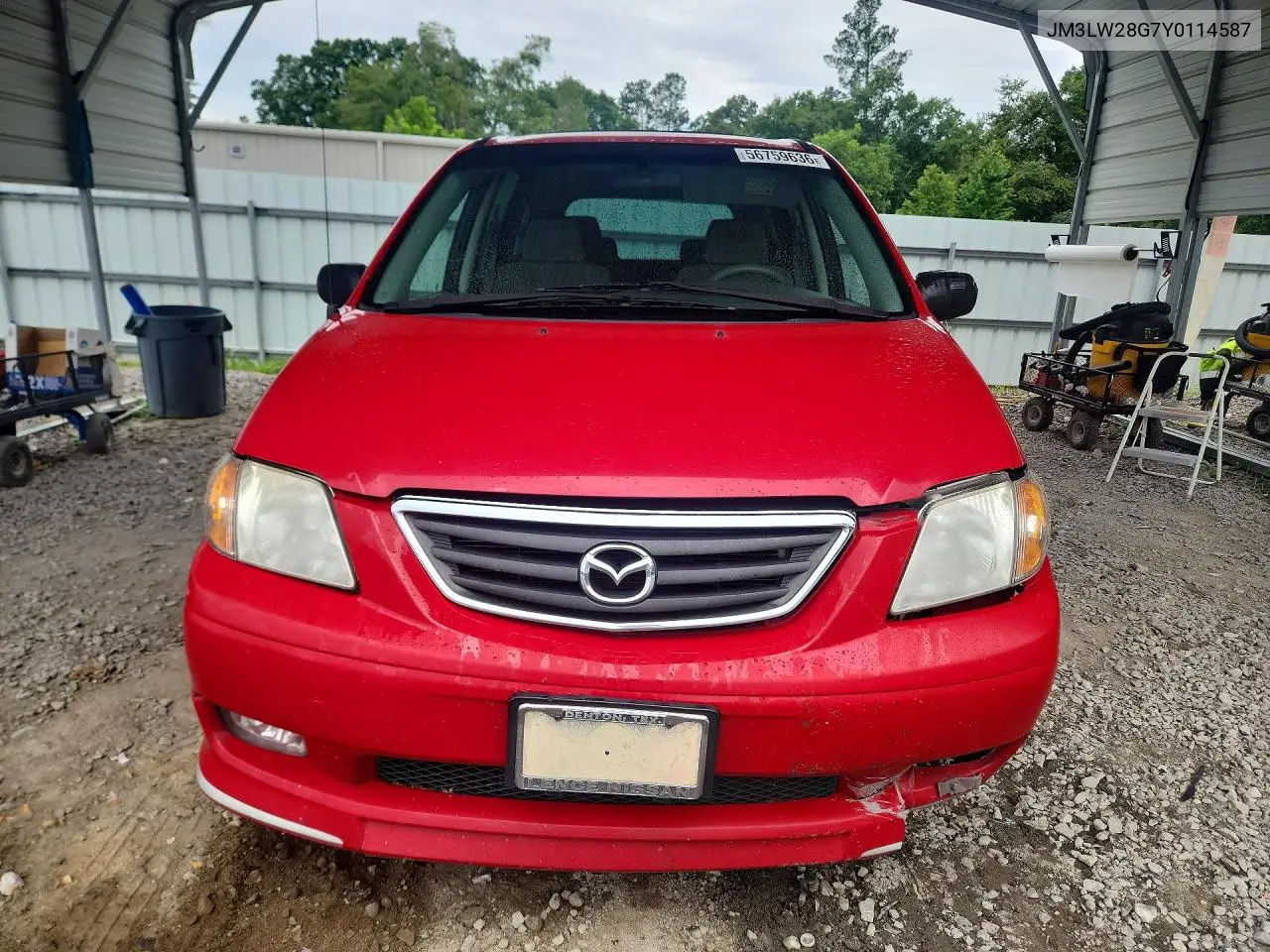 2000 Mazda Mpv Wagon VIN: JM3LW28G7Y0114587 Lot: 56759636