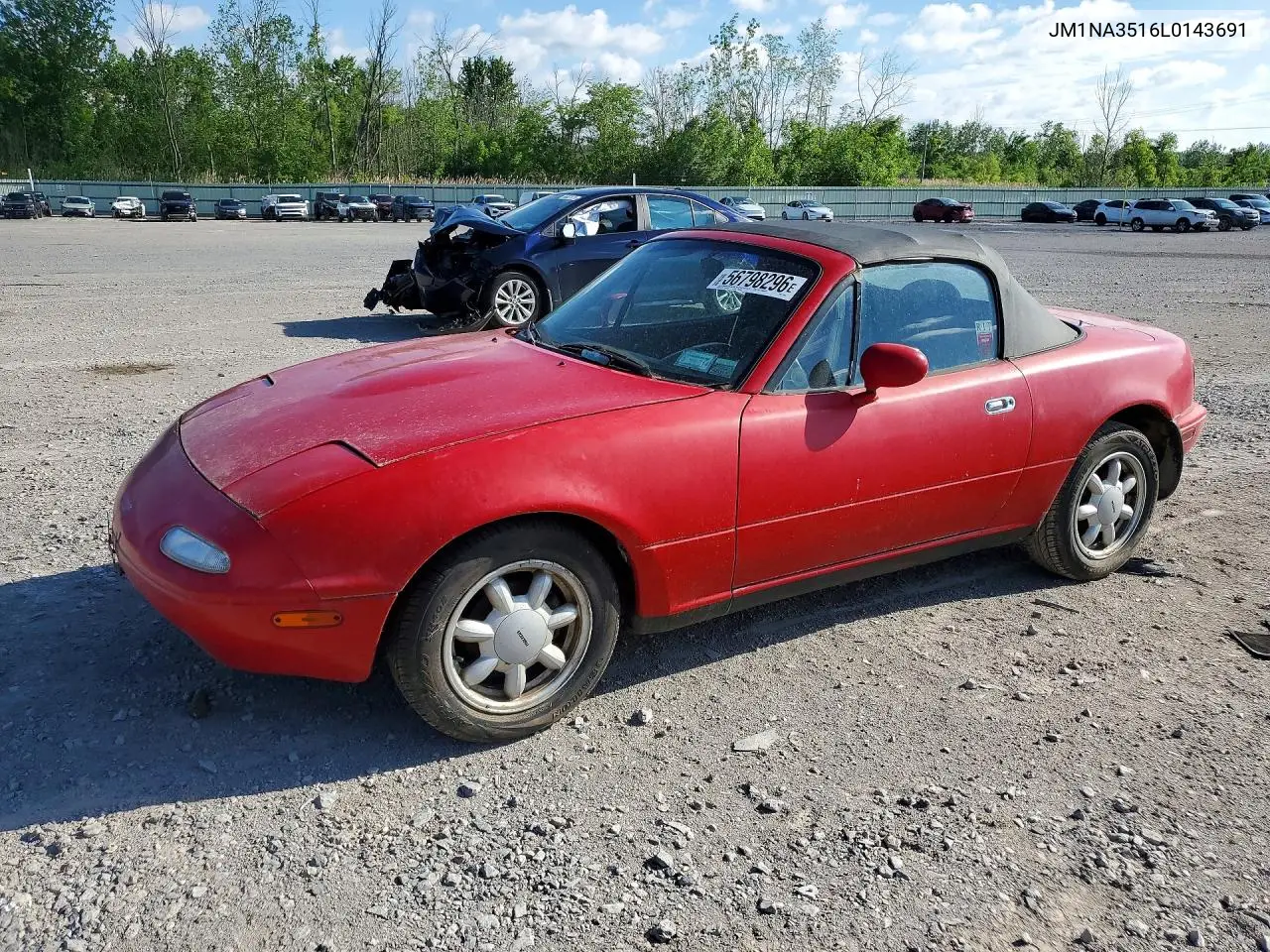 1990 Mazda Mx-5 Miata VIN: JM1NA3516L0143691 Lot: 56798296