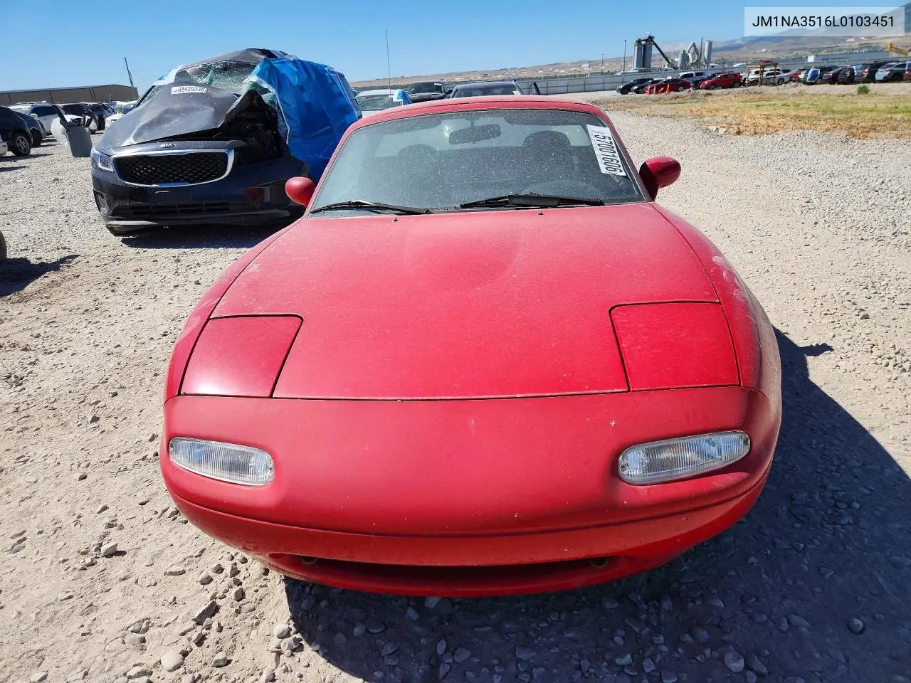 1990 Mazda Mx-5 Miata VIN: JM1NA3516L0103451 Lot: 57001606