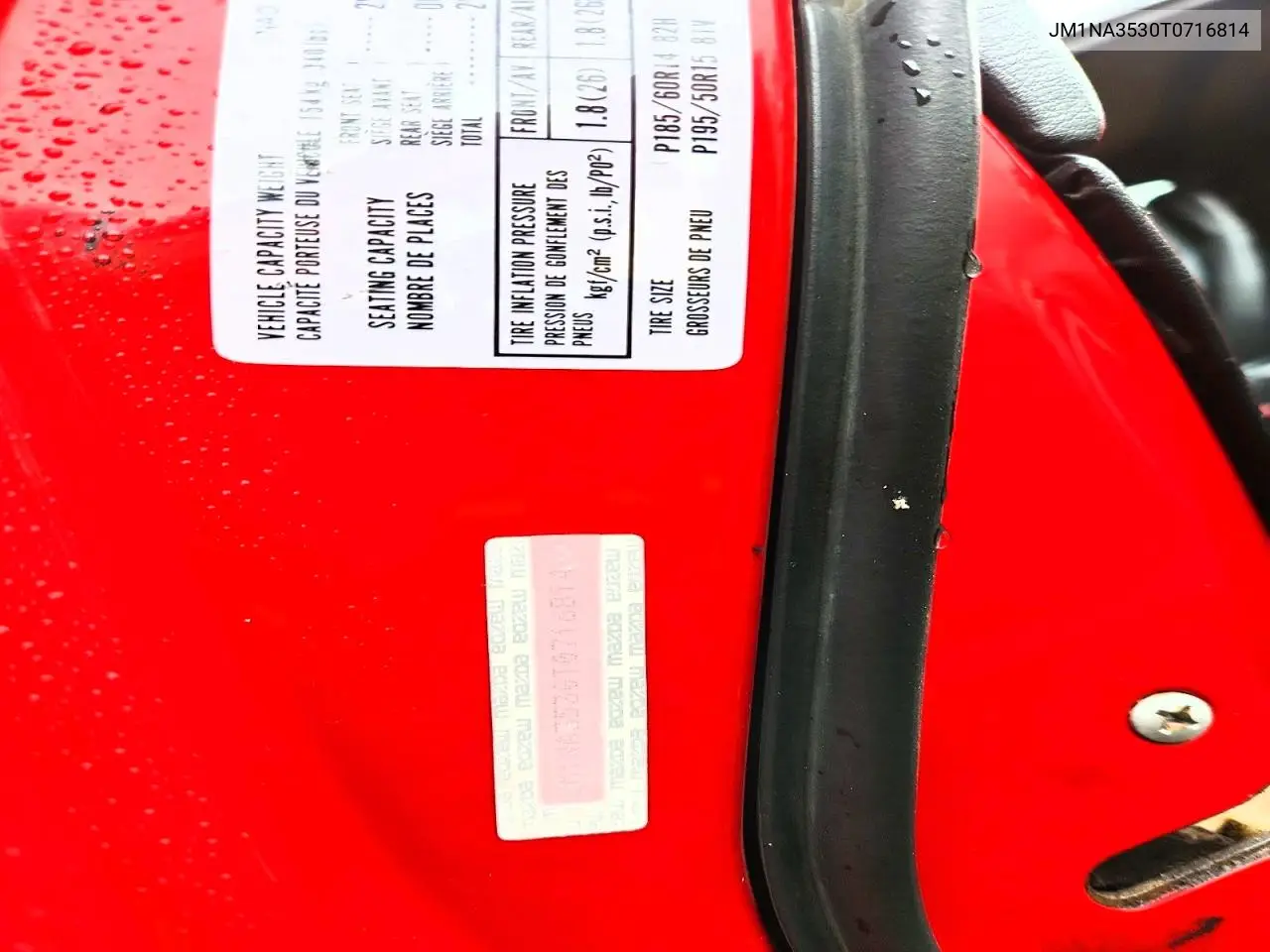 1996 Mazda Mx-5 Miata VIN: JM1NA3530T0716814 Lot: 59172366