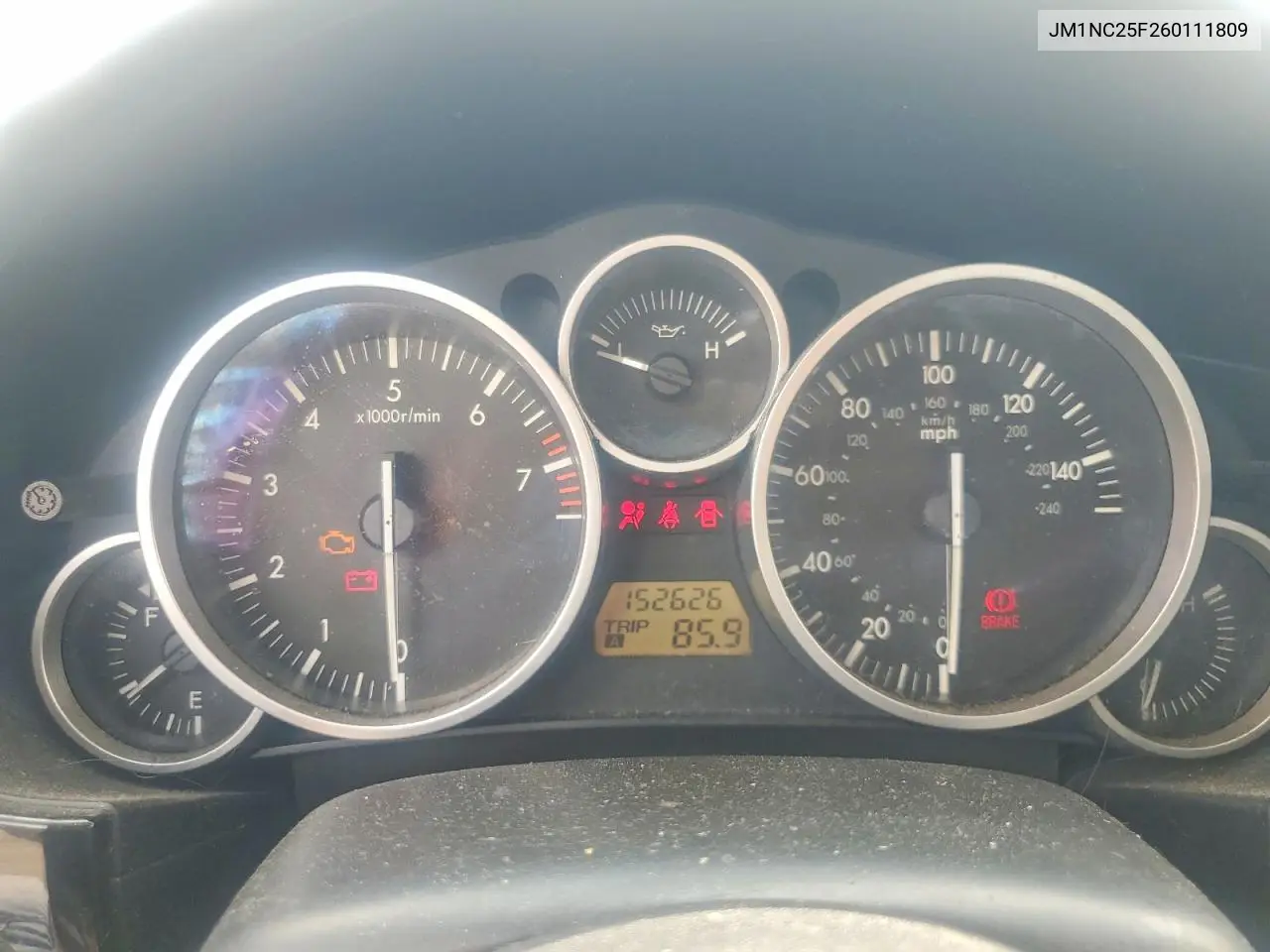 2006 Mazda Mx-5 Miata VIN: JM1NC25F260111809 Lot: 59848276