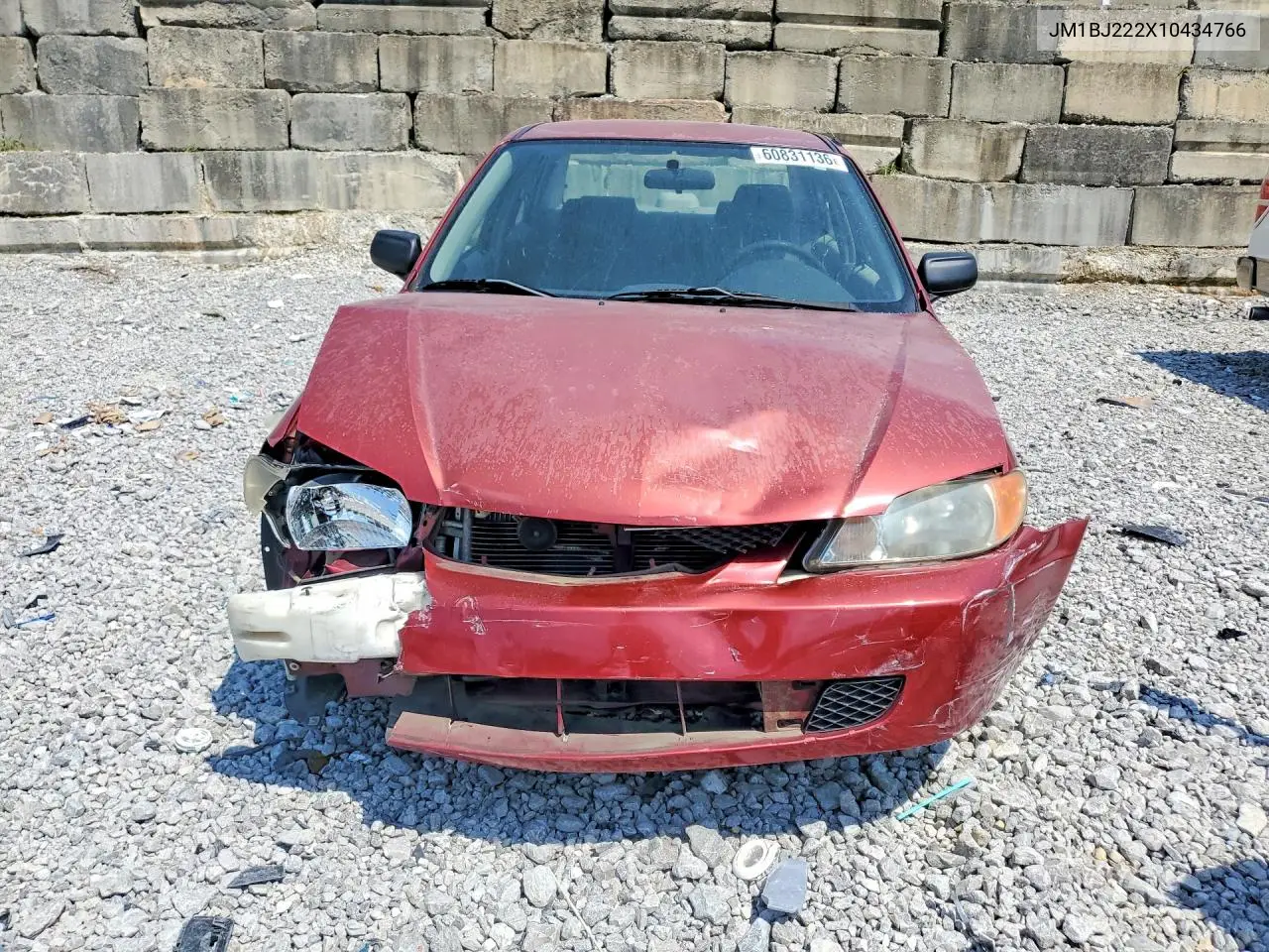 2001 Mazda Protege Dx VIN: JM1BJ222X10434766 Lot: 60831136