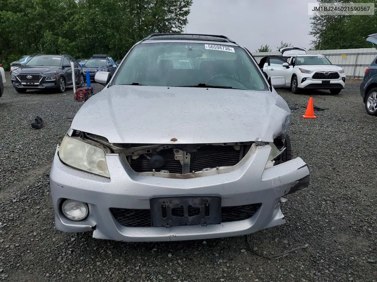 2002 Mazda Protege Pr5 VIN: JM1BJ246021590567 Lot: 56598736