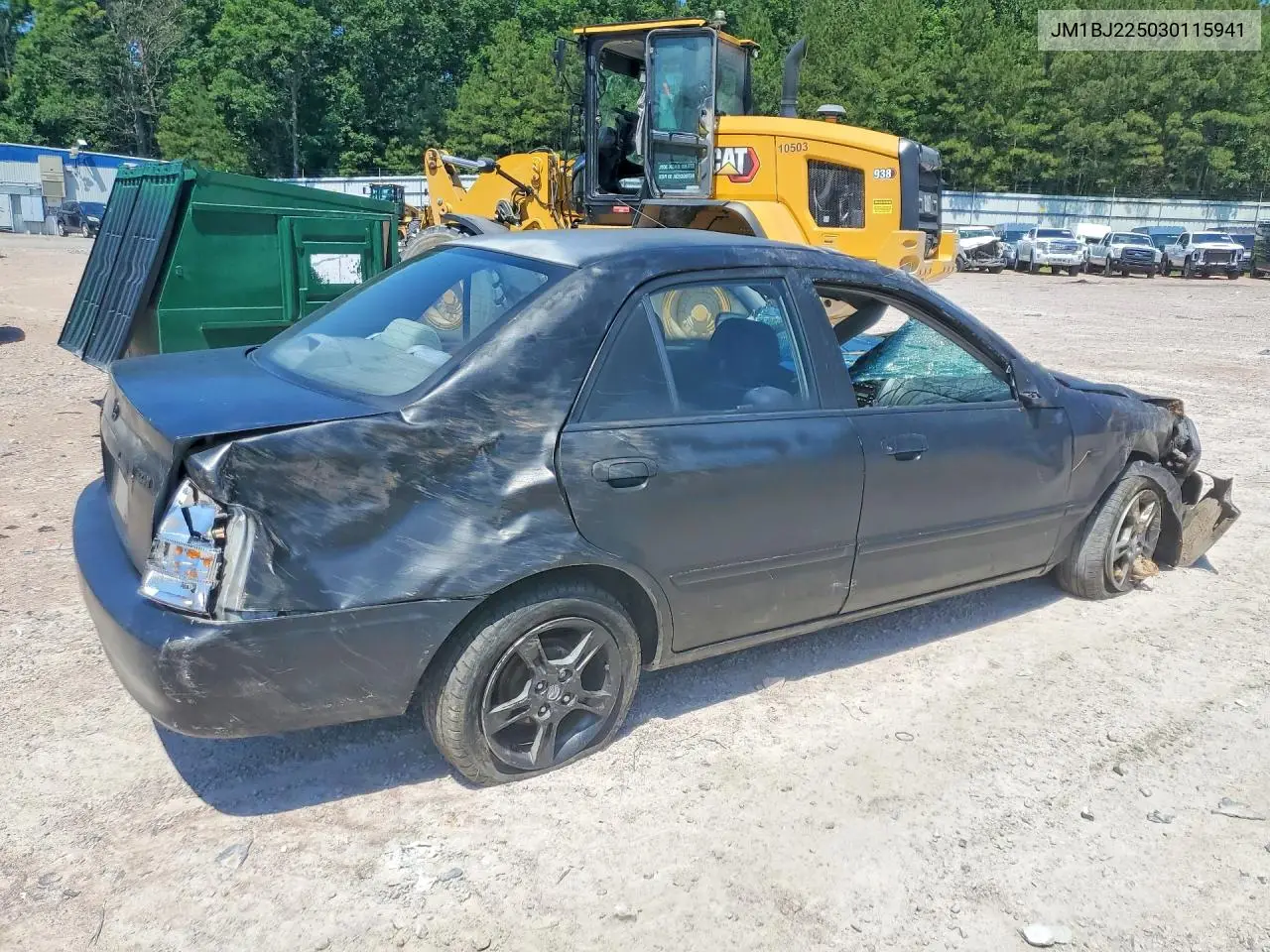 2003 Mazda Protege VIN: JM1BJ225030115941 Lot: 57229706