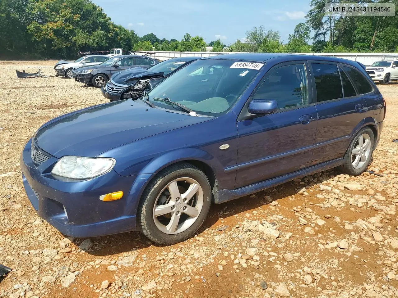 2003 Mazda Protege Pr5 VIN: JM1BJ245431194540 Lot: 59984746