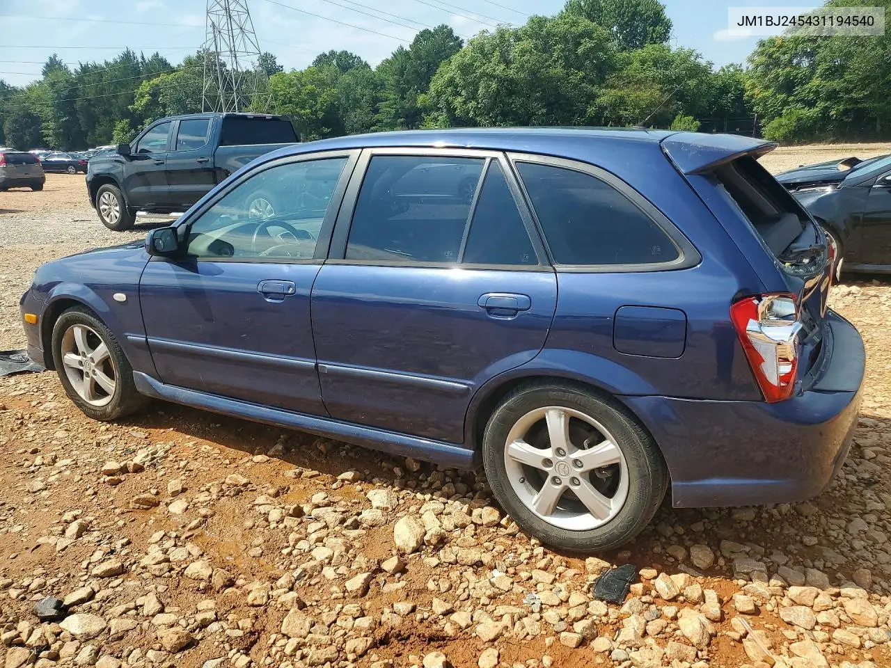 2003 Mazda Protege Pr5 VIN: JM1BJ245431194540 Lot: 59984746