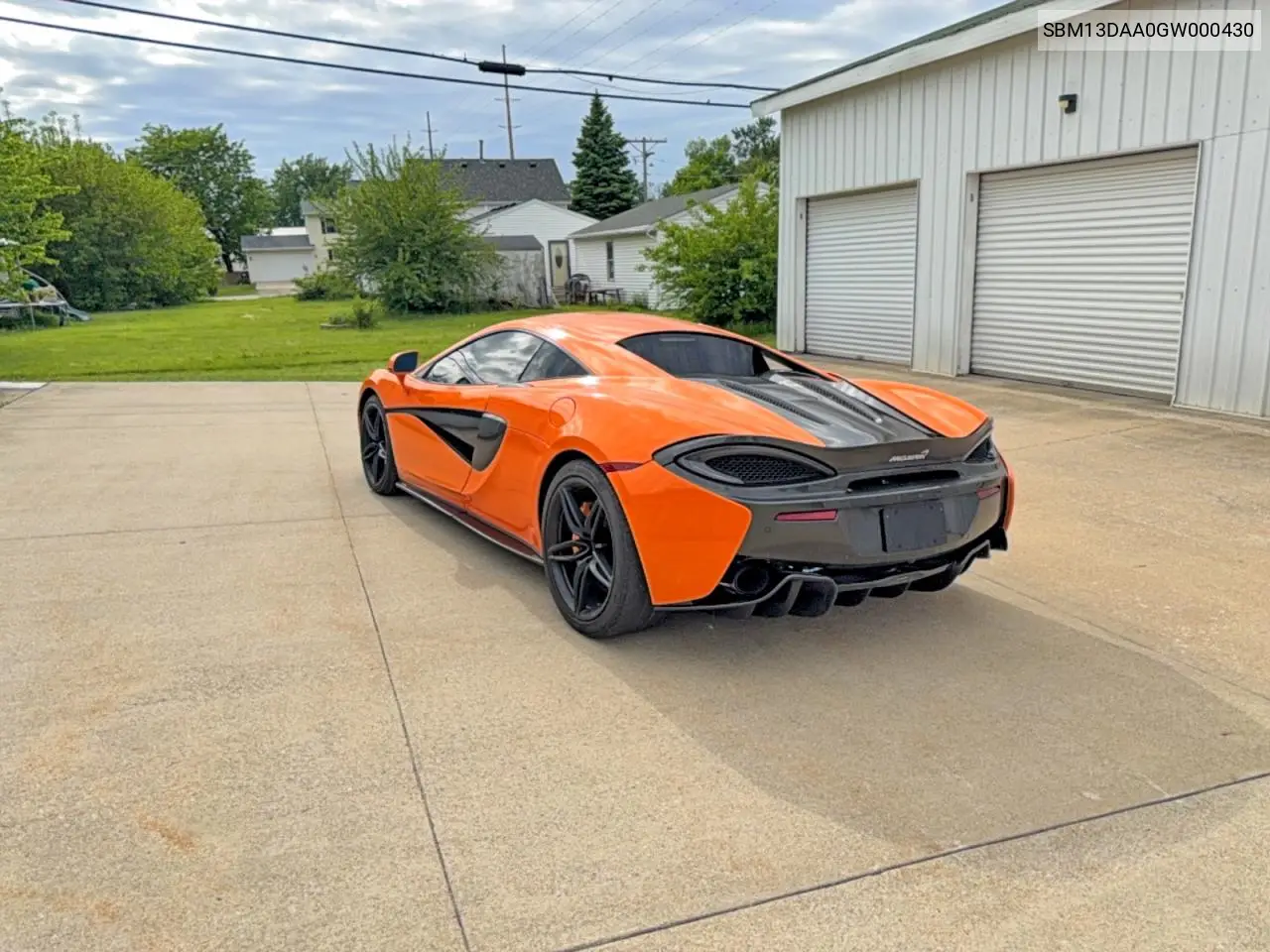 2016 Mclaren Automotive 570S VIN: SBM13DAA0GW000430 Lot: 54722586