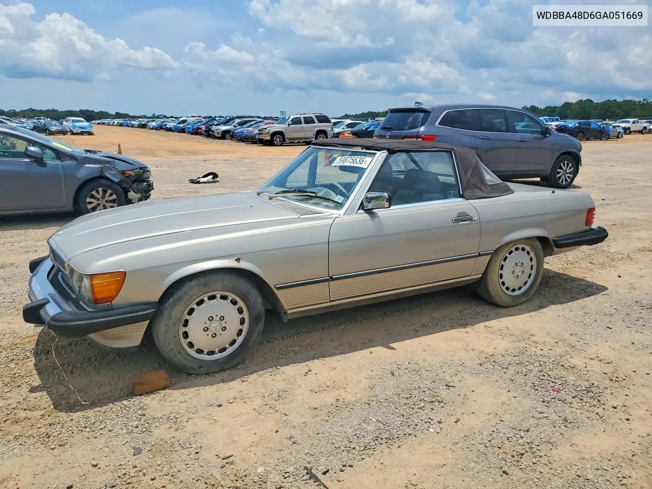 1986 Mercedes-Benz 560 Sl VIN: WDBBA48D6GA051669 Lot: 59875636