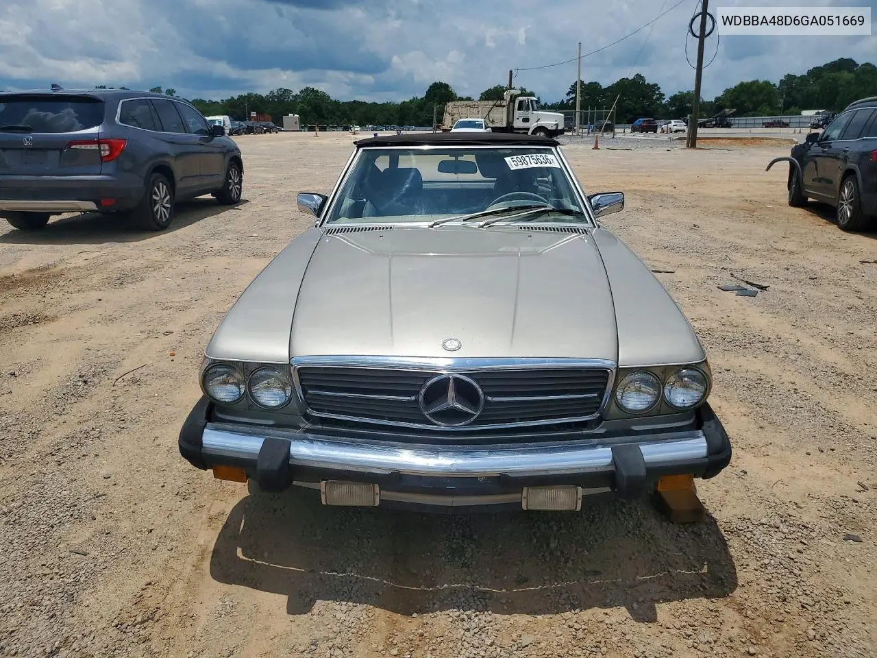 1986 Mercedes-Benz 560 Sl VIN: WDBBA48D6GA051669 Lot: 59875636