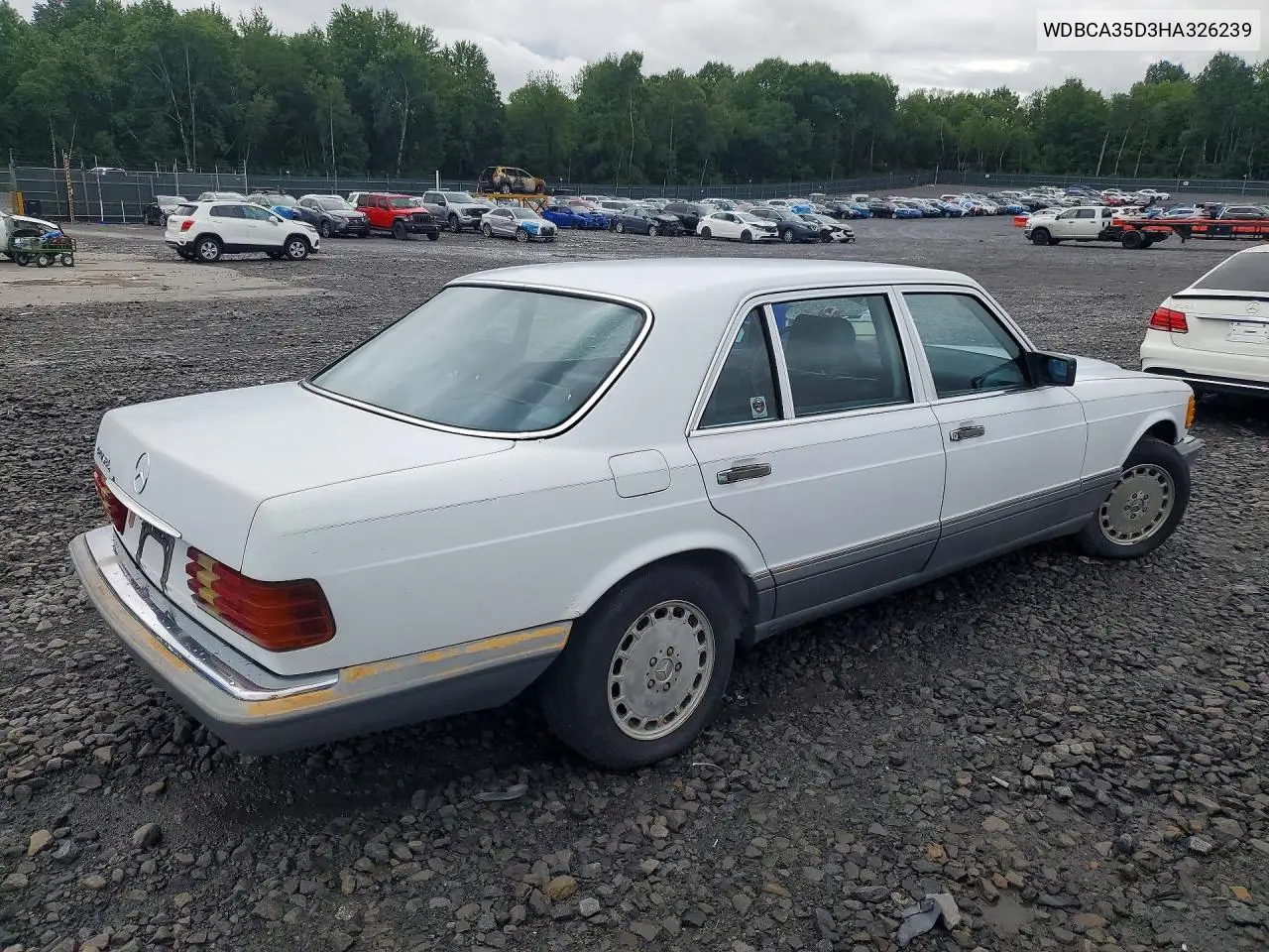 1987 Mercedes-Benz 420 Sel VIN: WDBCA35D3HA326239 Lot: 58385426