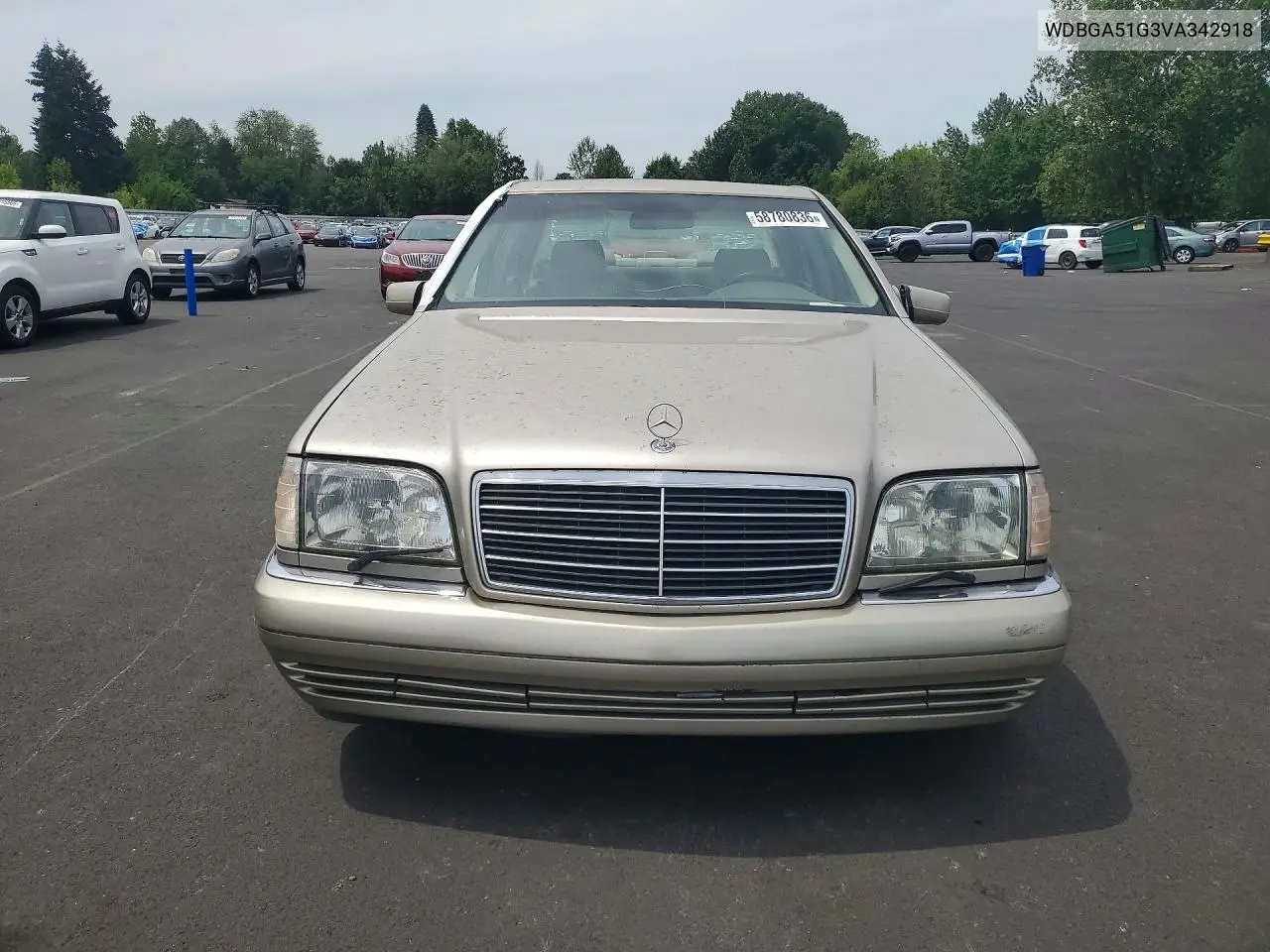 1997 Mercedes-Benz S 500 VIN: WDBGA51G3VA342918 Lot: 58780836