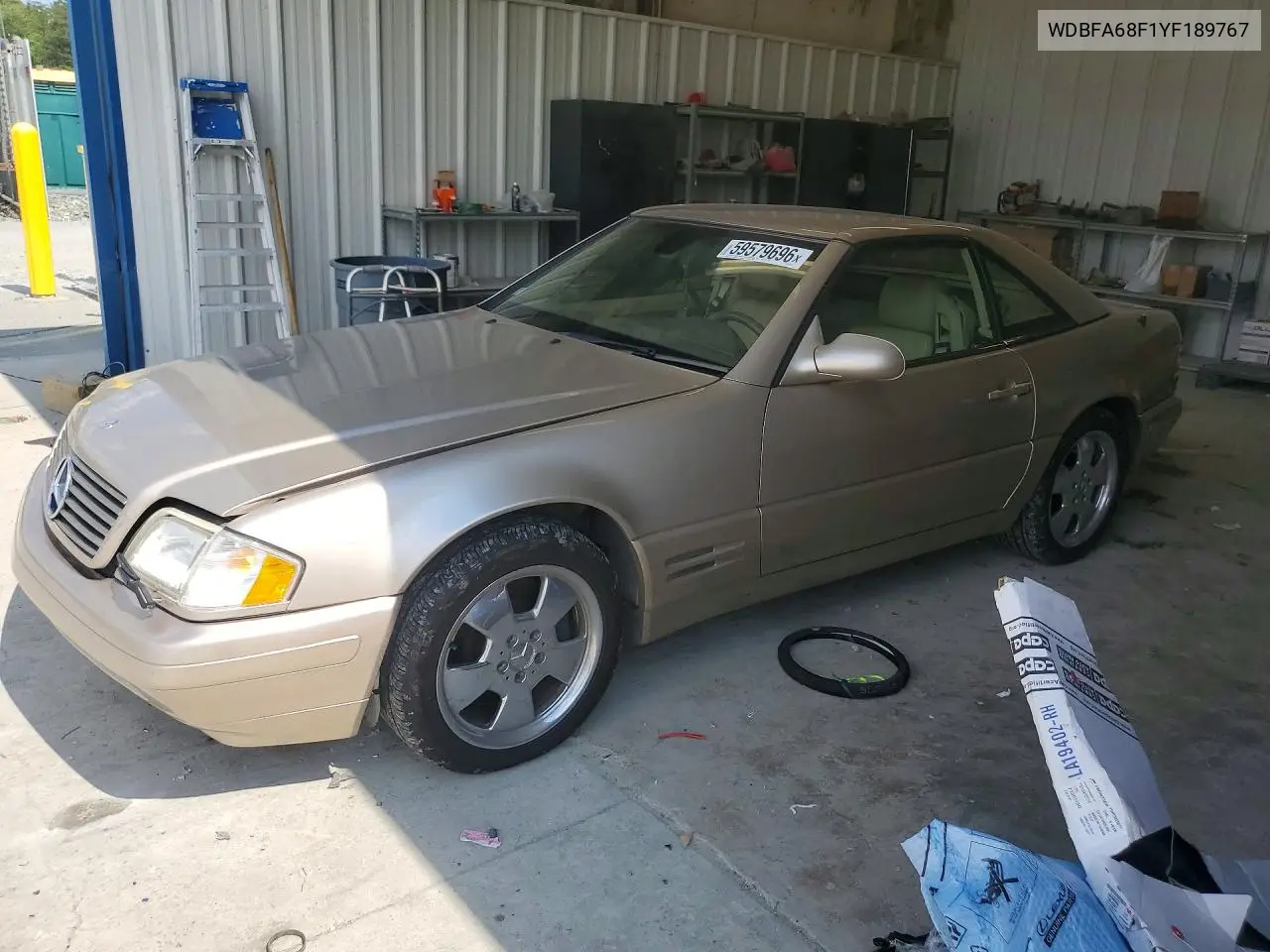 2000 Mercedes-Benz Sl 500 VIN: WDBFA68F1YF189767 Lot: 59579696
