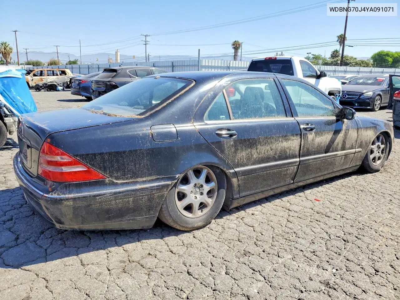 2000 Mercedes-Benz S 430 VIN: WDBNG70J4YA091071 Lot: 59924266