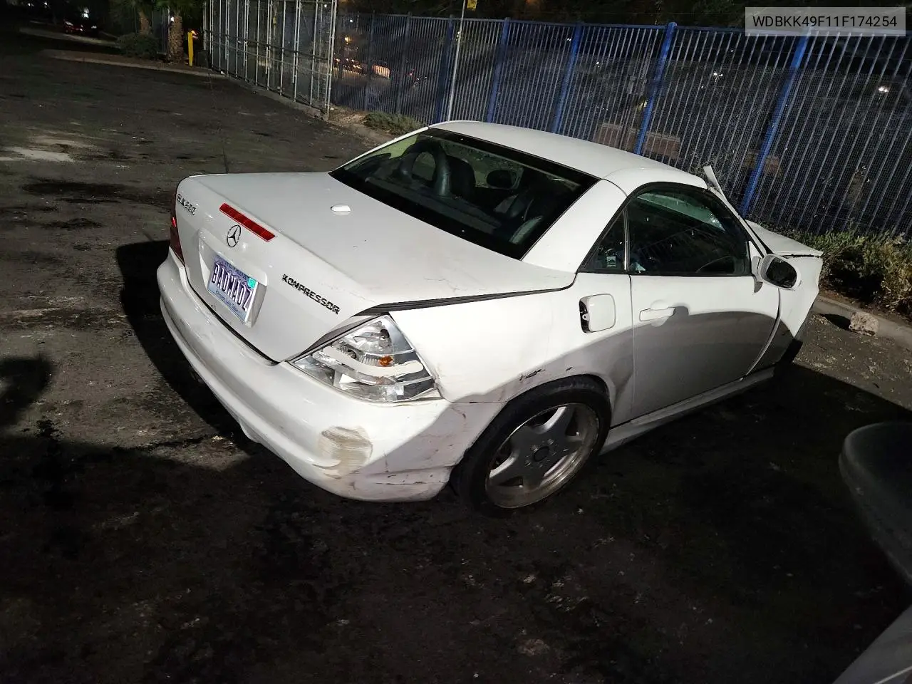 2001 Mercedes-Benz Slk 230 Kompressor VIN: WDBKK49F11F174254 Lot: 55084286