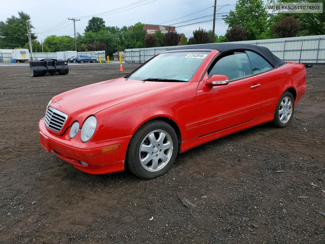 2001 Mercedes-Benz Clk 320 VIN: WDBLK65G61T074893 Lot: 57543916