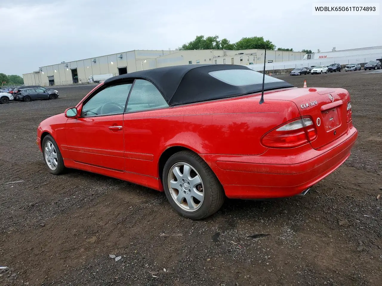 2001 Mercedes-Benz Clk 320 VIN: WDBLK65G61T074893 Lot: 57543916