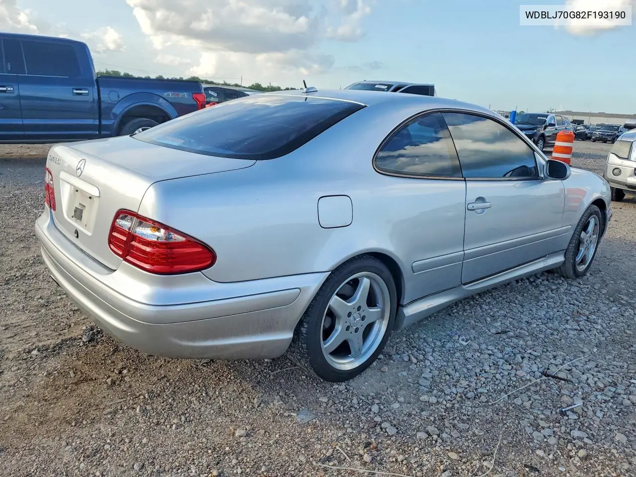 2002 Mercedes-Benz Clk 430 VIN: WDBLJ70G82F193190 Lot: 60454796