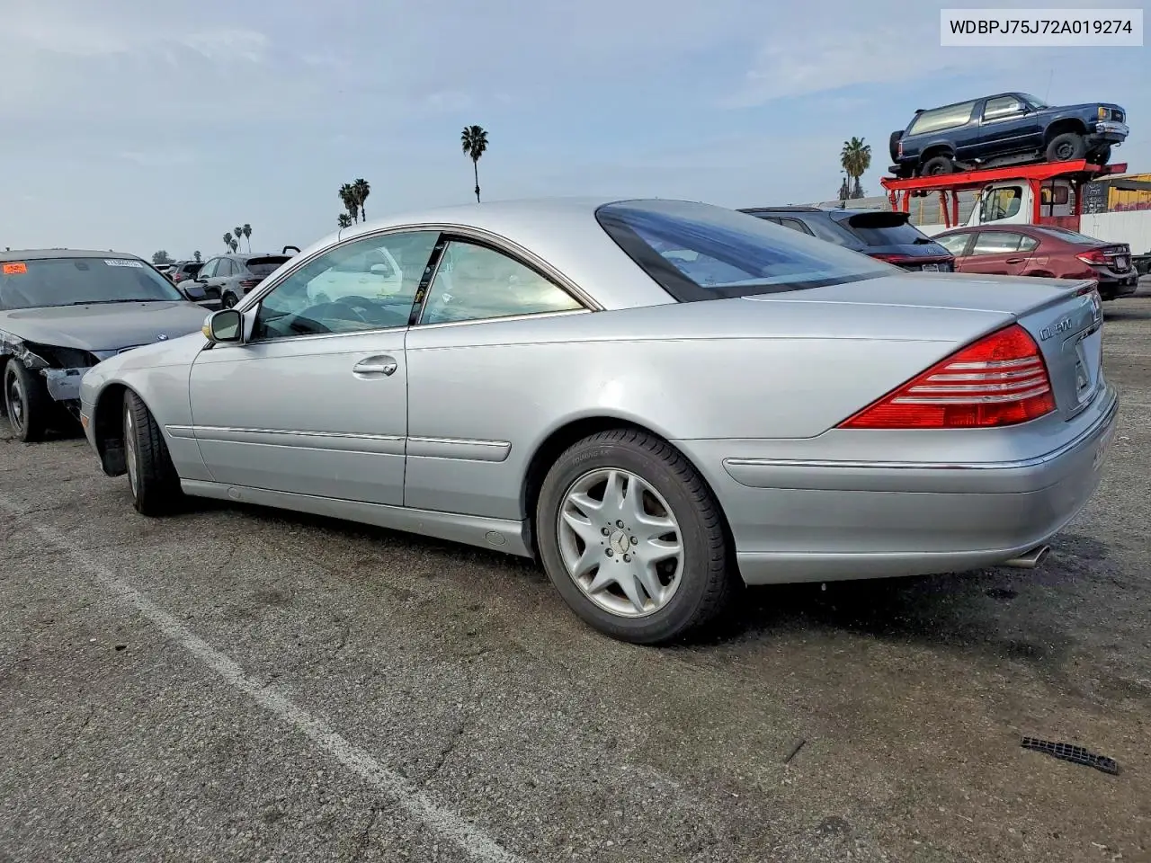 2002 Mercedes-Benz Cl 500 VIN: WDBPJ75J72A019274 Lot: 74640005