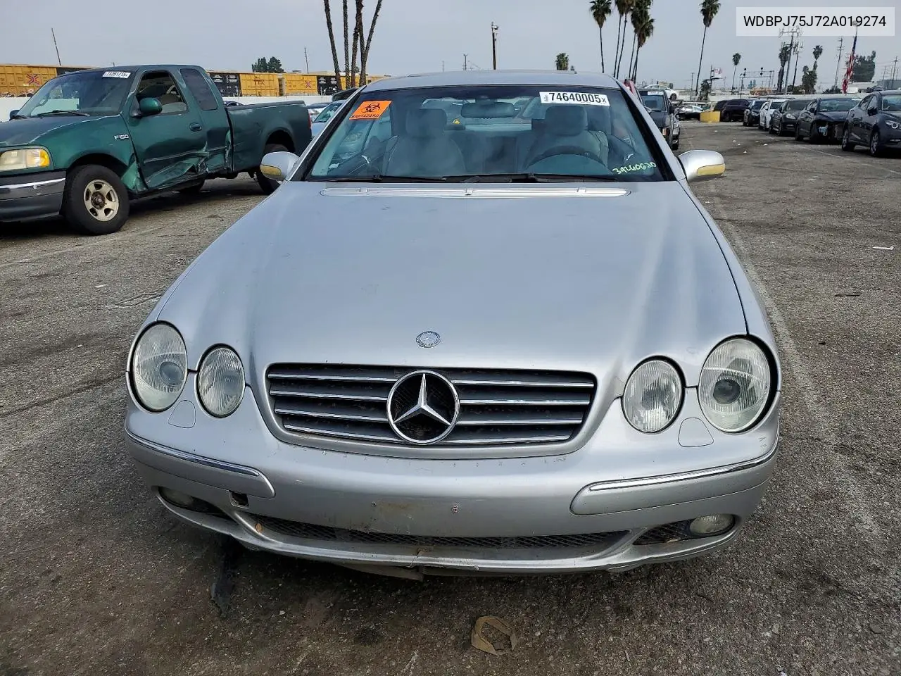 2002 Mercedes-Benz Cl 500 VIN: WDBPJ75J72A019274 Lot: 74640005