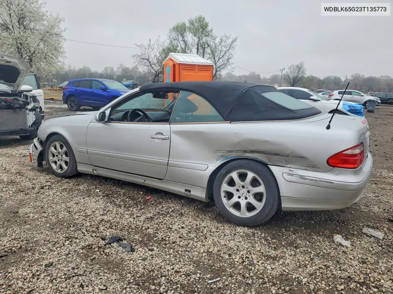 2003 Mercedes-Benz Clk 320 VIN: WDBLK65G23T135773 Lot: 48235426