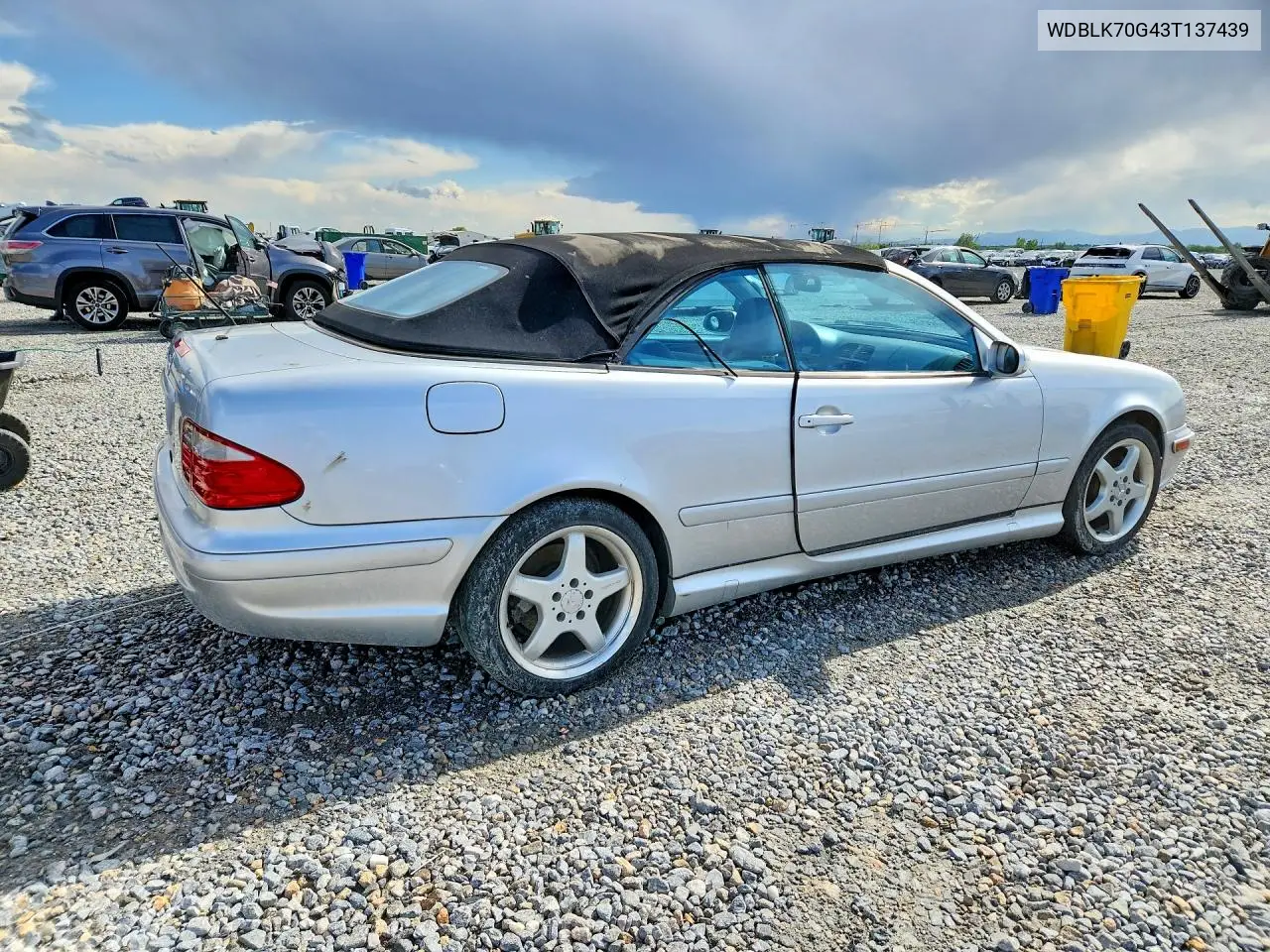 2003 Mercedes-Benz Clk 430 VIN: WDBLK70G43T137439 Lot: 48837996