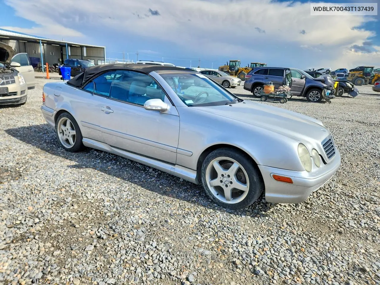 2003 Mercedes-Benz Clk 430 VIN: WDBLK70G43T137439 Lot: 48837996