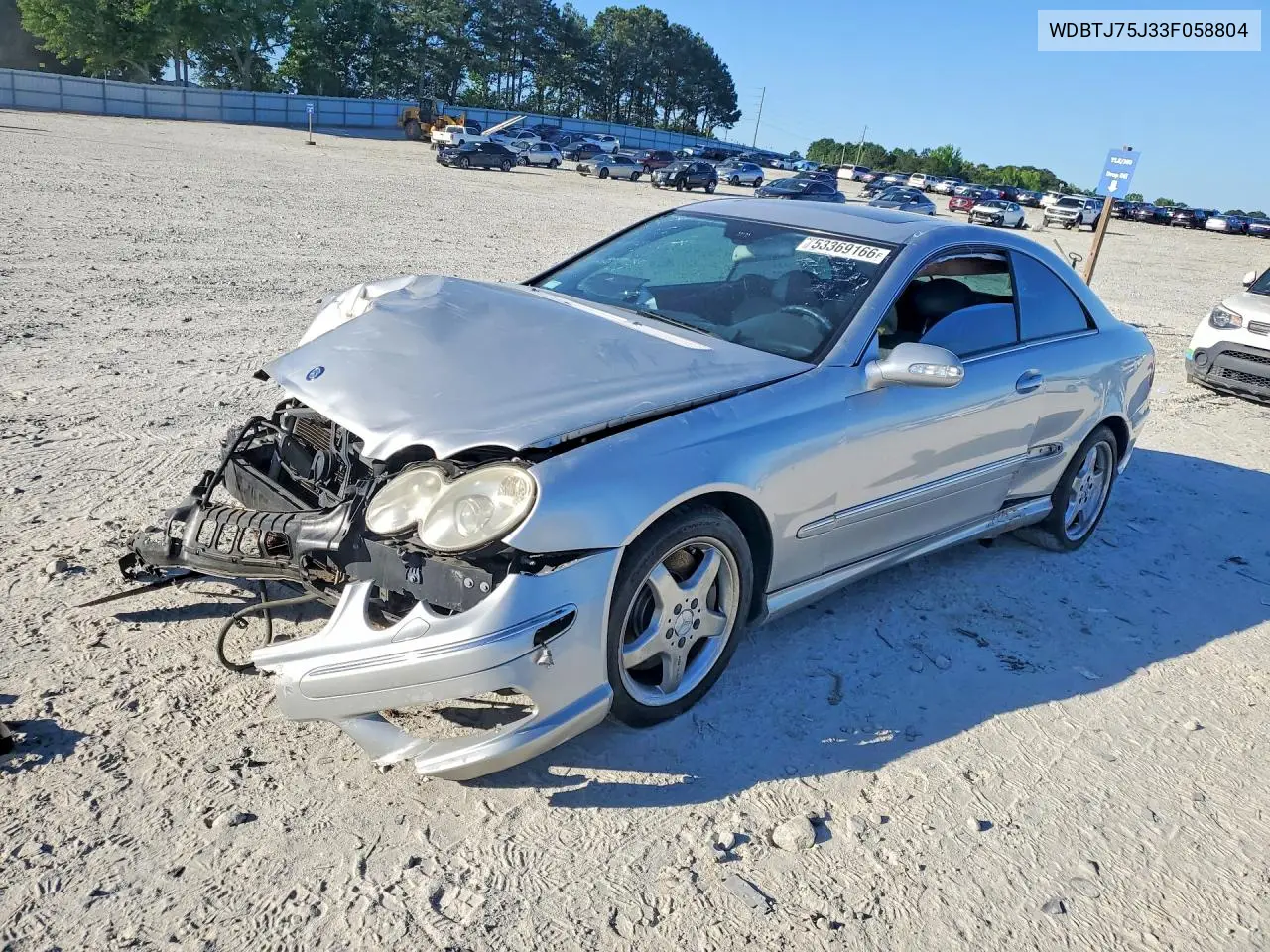 2003 Mercedes-Benz Clk 500 VIN: WDBTJ75J33F058804 Lot: 53369166