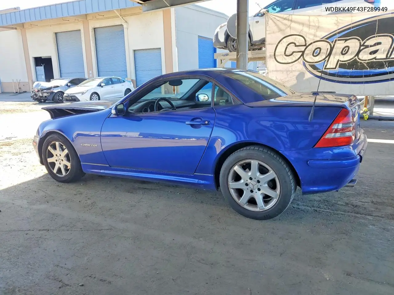 2003 Mercedes-Benz Slk 230 Kompressor VIN: WDBKK49F43F289949 Lot: 53423116