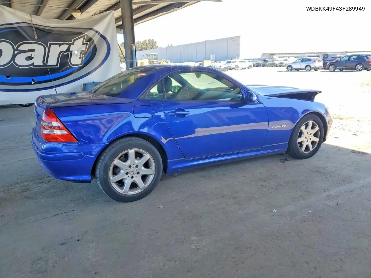2003 Mercedes-Benz Slk 230 Kompressor VIN: WDBKK49F43F289949 Lot: 53423116