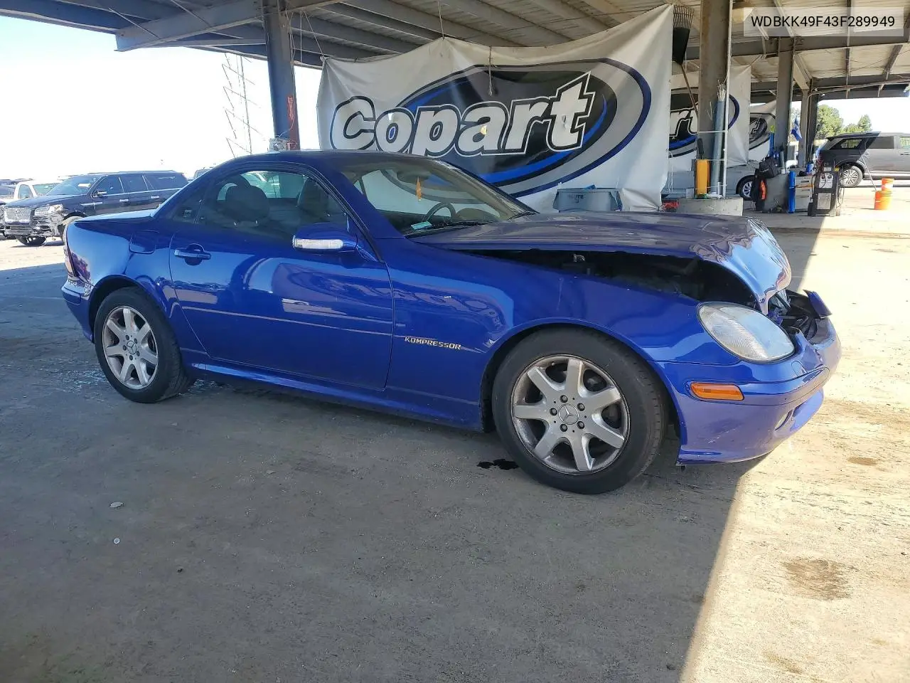 2003 Mercedes-Benz Slk 230 Kompressor VIN: WDBKK49F43F289949 Lot: 53423116