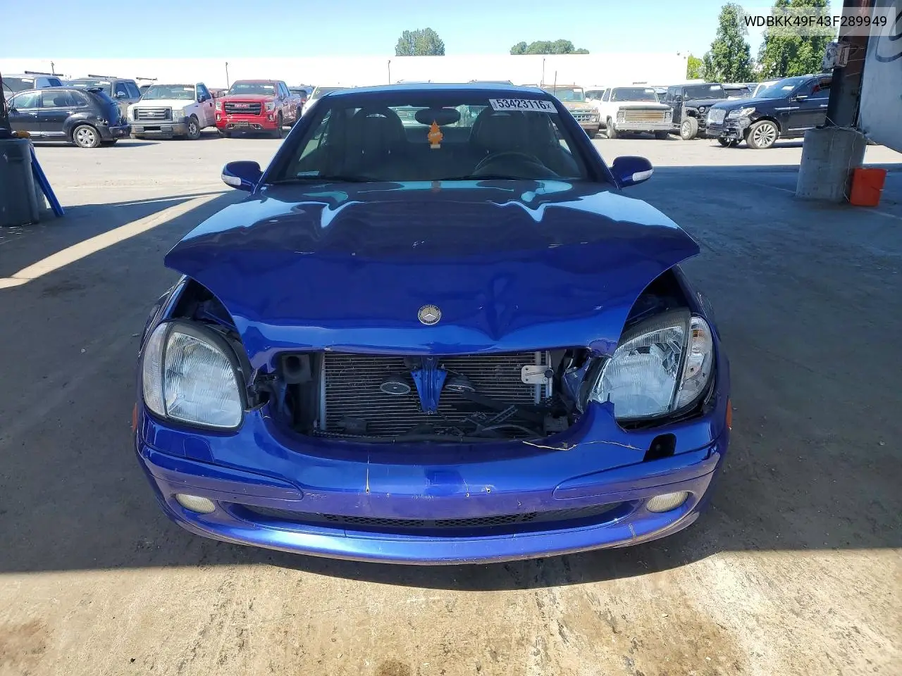 2003 Mercedes-Benz Slk 230 Kompressor VIN: WDBKK49F43F289949 Lot: 53423116