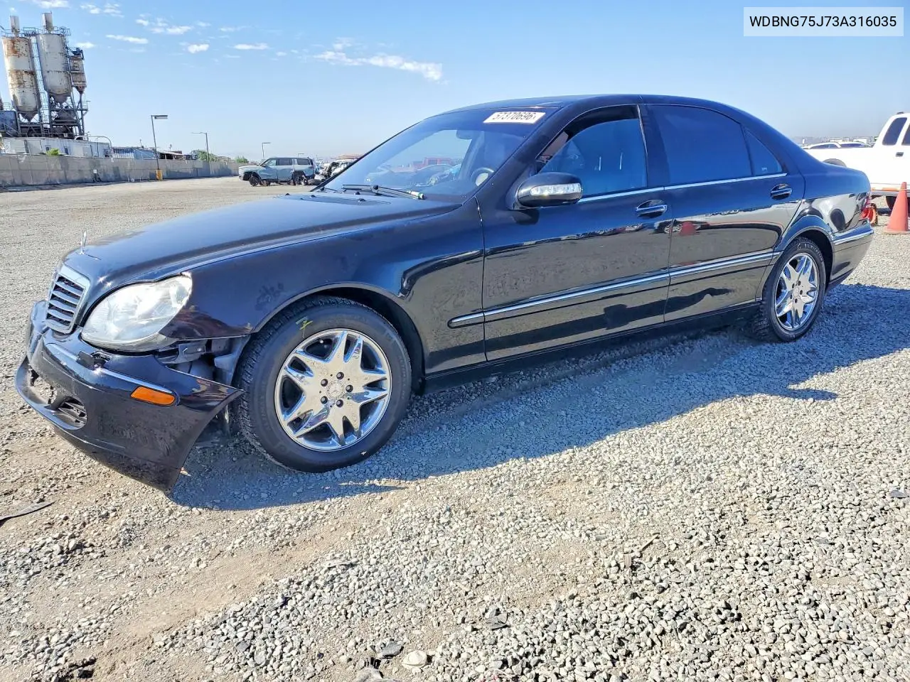 2003 Mercedes-Benz S 500 VIN: WDBNG75J73A316035 Lot: 57370696