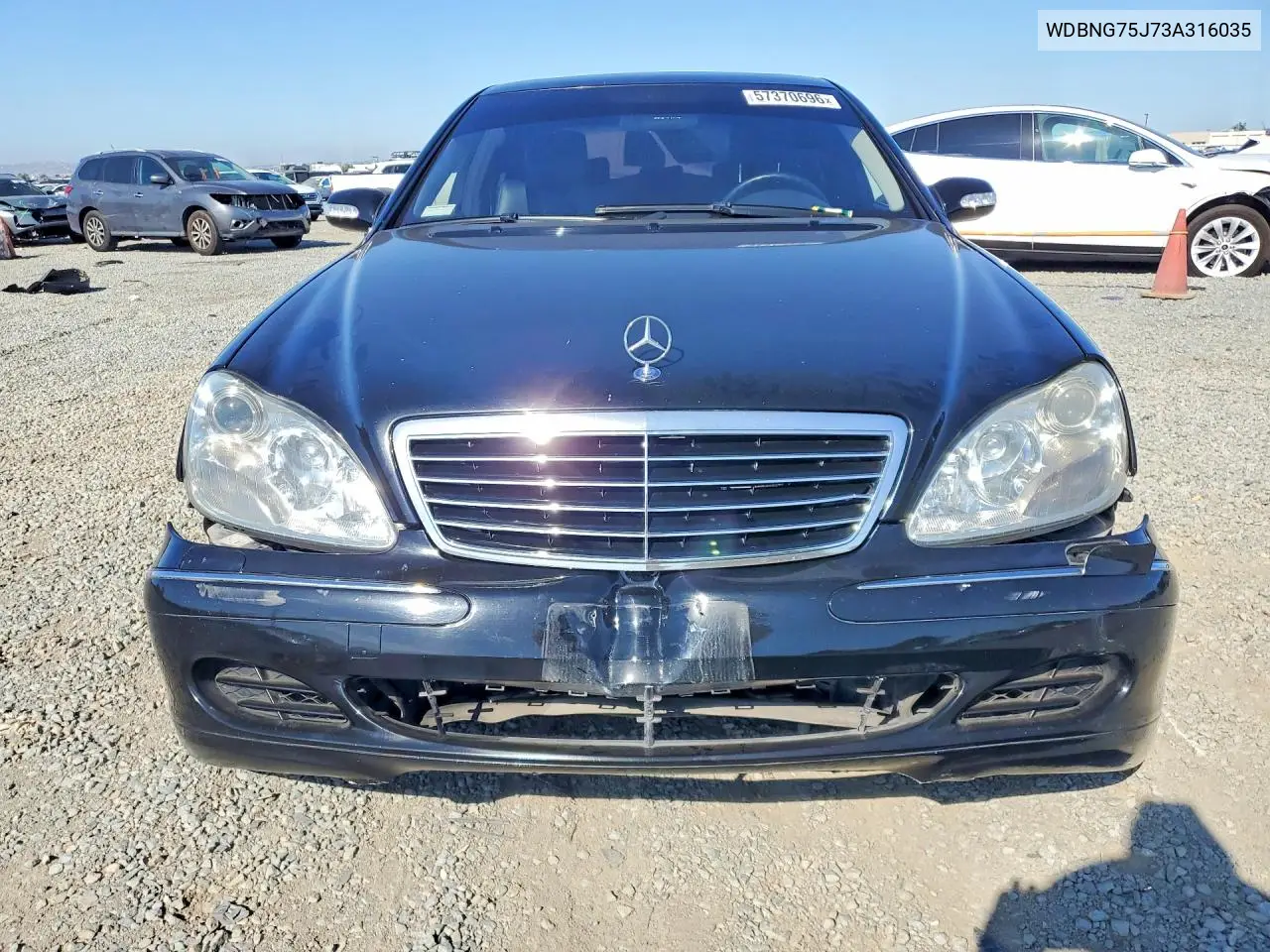 2003 Mercedes-Benz S 500 VIN: WDBNG75J73A316035 Lot: 57370696