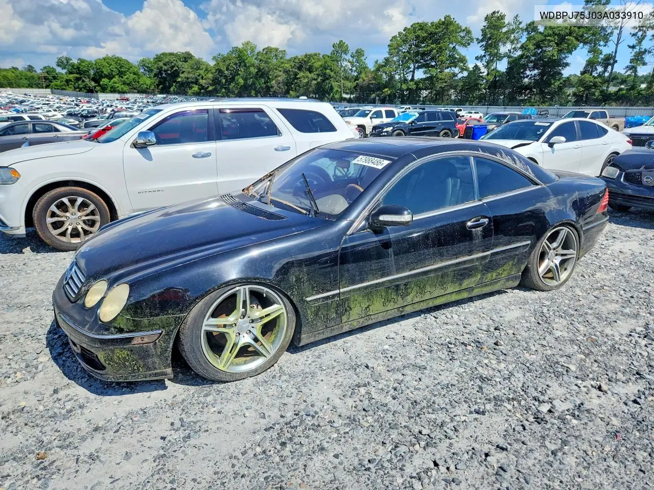 2003 Mercedes-Benz Cl 500 VIN: WDBPJ75J03A033910 Lot: 57988486