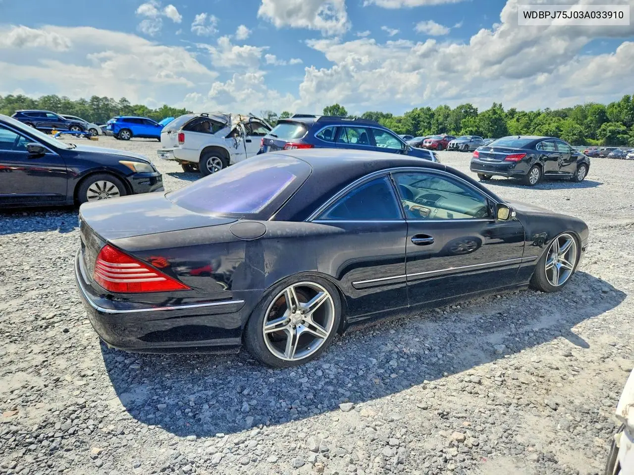 2003 Mercedes-Benz Cl 500 VIN: WDBPJ75J03A033910 Lot: 57988486