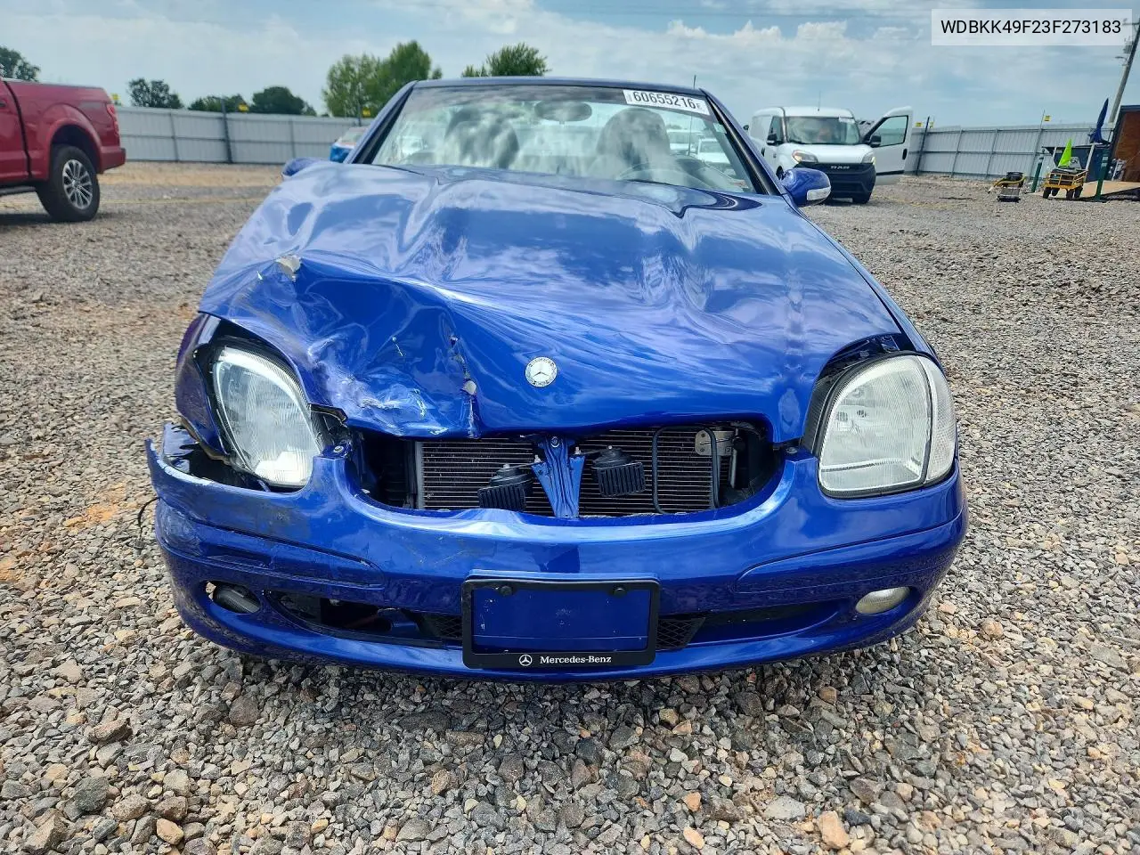 2003 Mercedes-Benz Slk 230 Kompressor VIN: WDBKK49F23F273183 Lot: 60655216