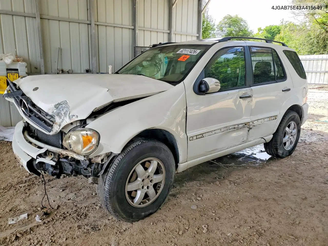 2003 Mercedes-Benz Ml 500 VIN: 4JGAB75E43A415649 Lot: 62117426