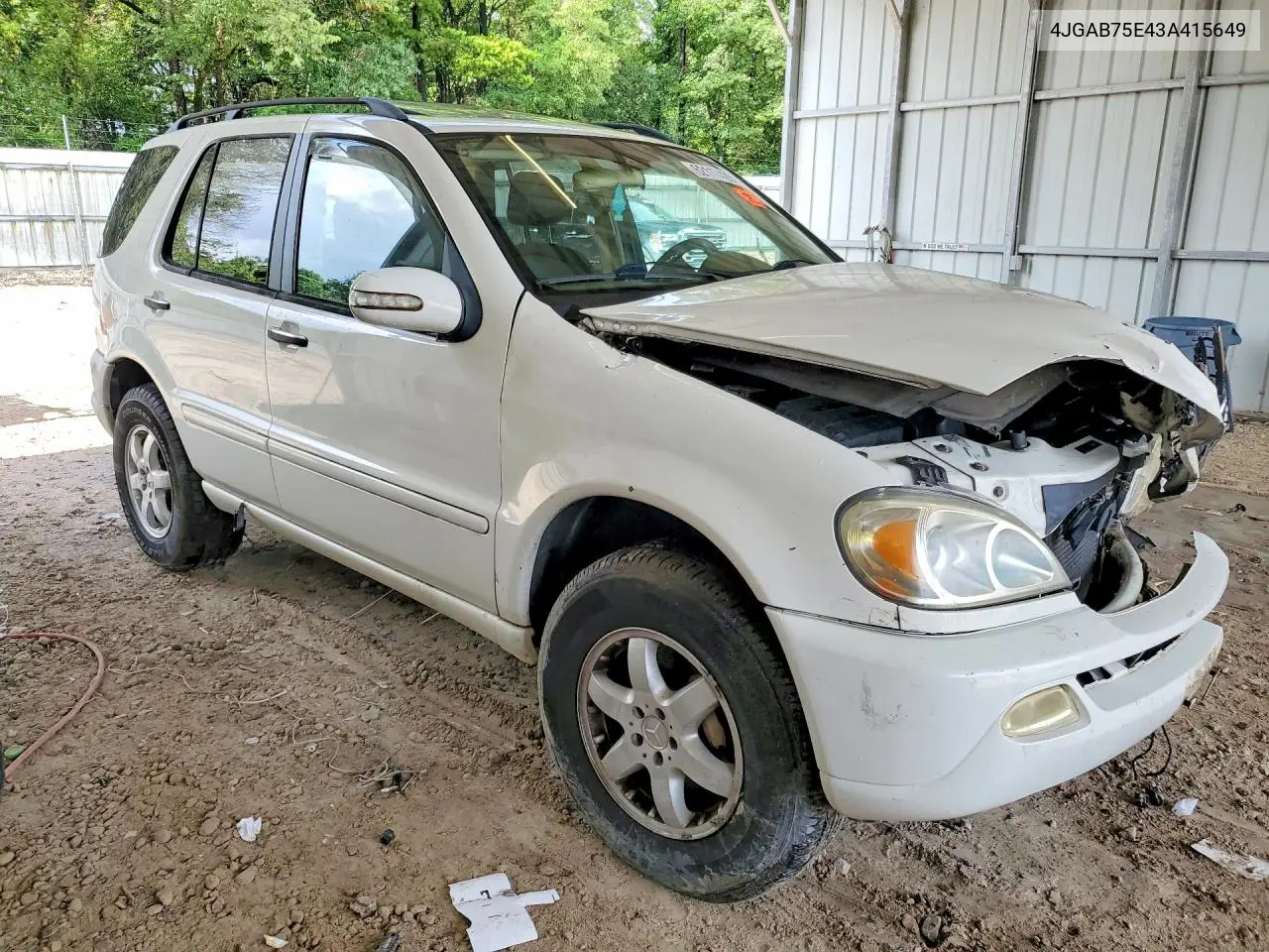 2003 Mercedes-Benz Ml 500 VIN: 4JGAB75E43A415649 Lot: 62117426